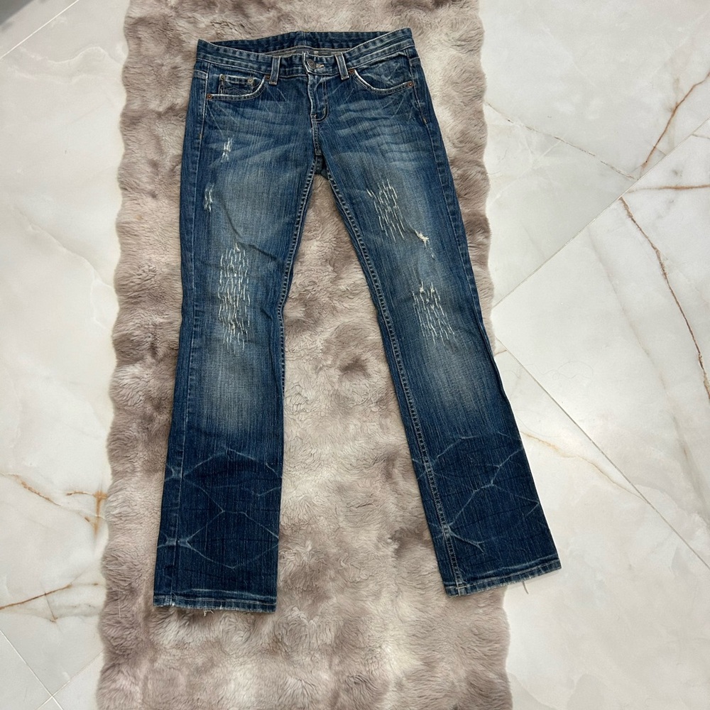 Armani Exchange brand, vintage Y2K bootcut or flare style.